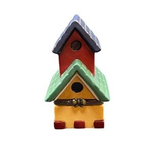 Vintage Tender Heart Treasures Ltd Bird House Hinged Lid Trinket Box 1998